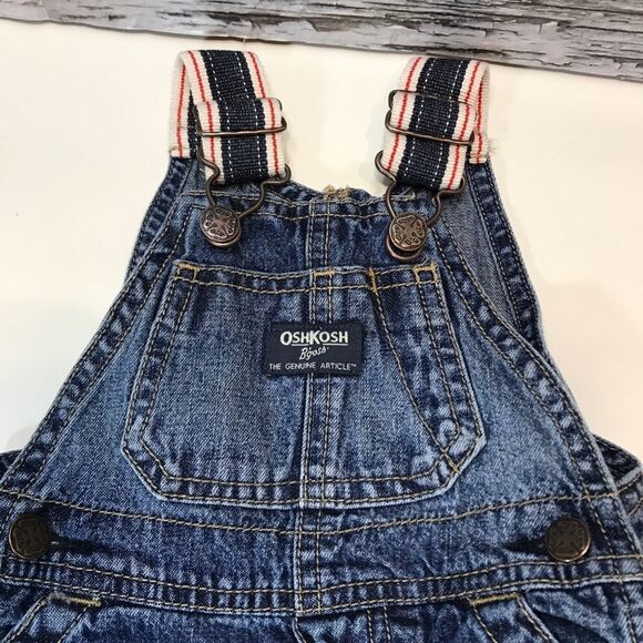Oshkosh BGOSH Baby Medium Wash Denim Overalls 6 Months - Picture 3 of 5